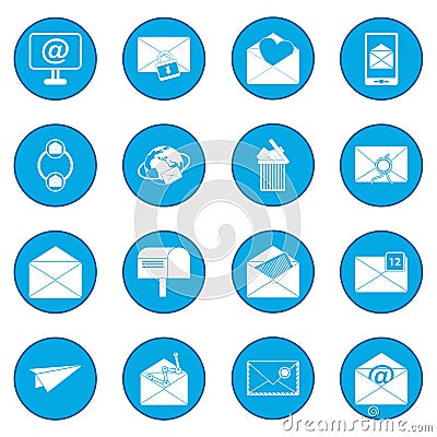 Mail icon blue Vector Illustration
