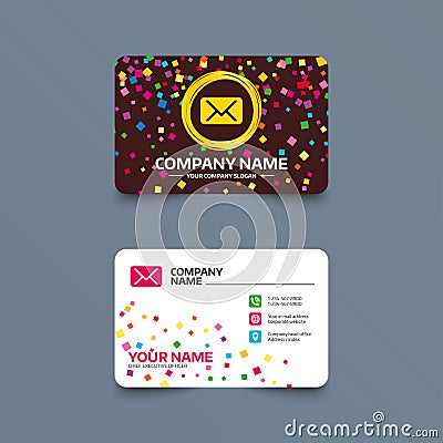 Mail icon. Envelope symbol. Message sign. Vector Illustration