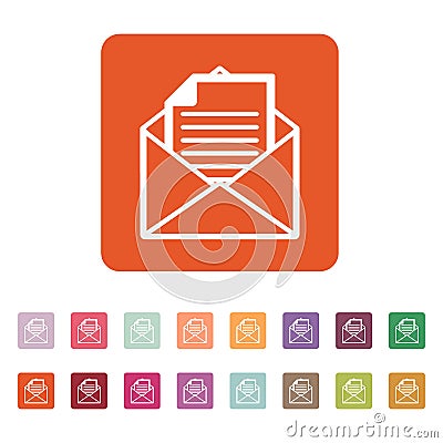 The mail icon. Open Envelope symbol Vector Illustration