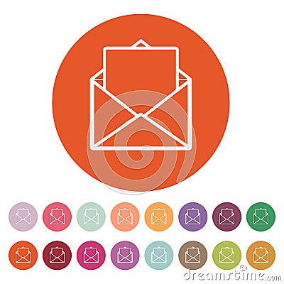 The mail icon. Open Envelope symbol Vector Illustration