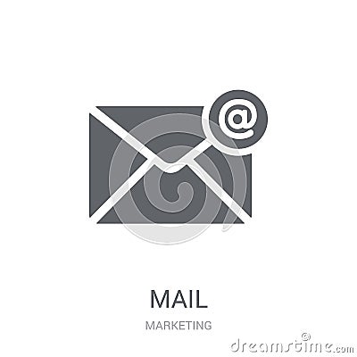 Mail icon. Trendy Mail logo concept on white background from Mar Vector Illustration