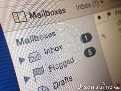 Mail inbox Editorial Stock Photo