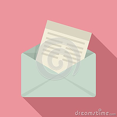 Mail invitation icon, flat style Vector Illustration