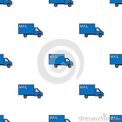 Mail machine.Mail and postman pattern icon in cartoon style vector symbol stock illustration web. Vector Illustration