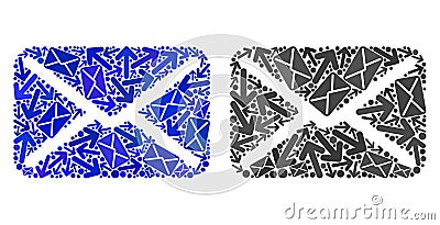 Mail Pathways Mosaic Letter Icons Vector Illustration