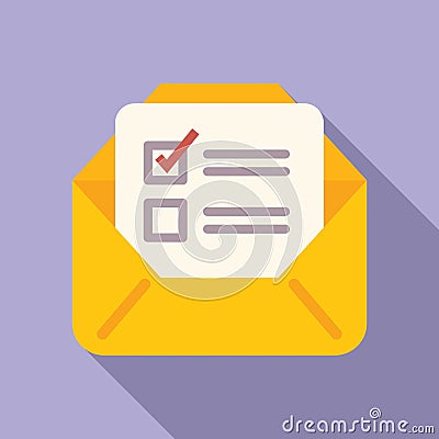 Mail polling booth icon flat vector. People vote Stock Photo