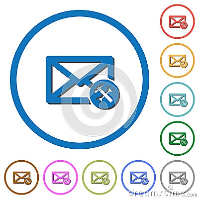 Mail preferences icons with shadows and outlines Stock Photo