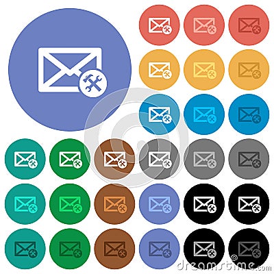 Mail preferences round flat multi colored icons Stock Photo