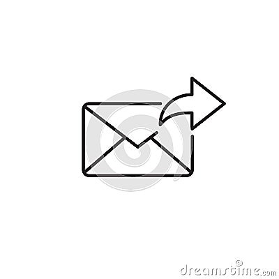 Mail send line icon. Email letter send, web message outline icon. Isolated Vector Illustration