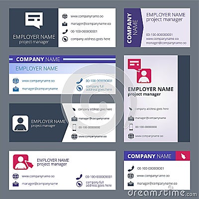 Mail signature. Vector design template of web forms emailing Vector Illustration