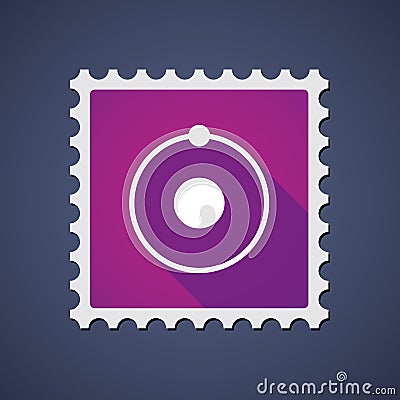 Mail stamp with an atom Stock Photo