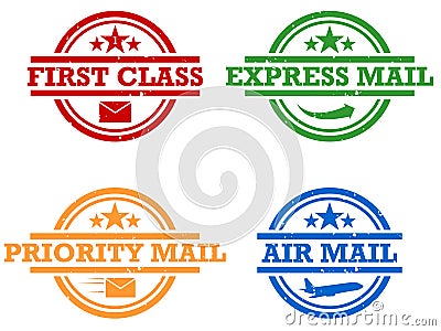 Mail Stamps Vector Illustration