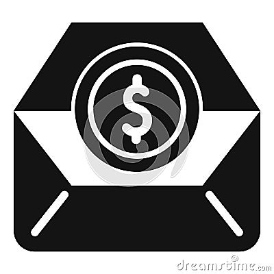 Mail support money icon simple vector. Dark social economy Vector Illustration