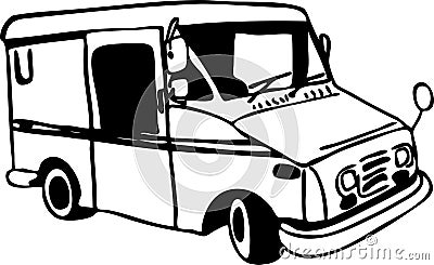 Mail Truck Vector Illustration