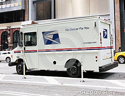 Mail truck. Editorial Stock Photo