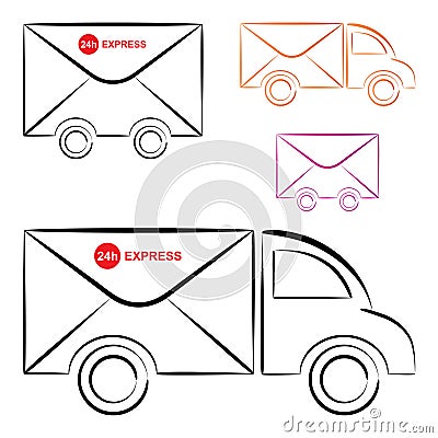 Mail truck Vector Illustration