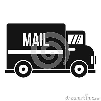 Mail truck icon, simple style Vector Illustration