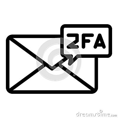 Mail two factor authentication icon outline vector. Verification password Vector Illustration