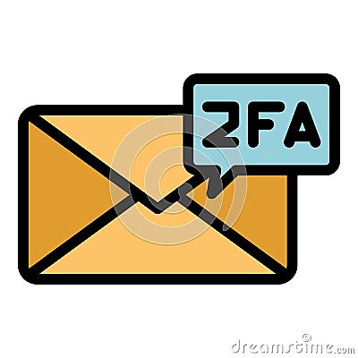 Mail two factor authentication icon vector flat Vector Illustration