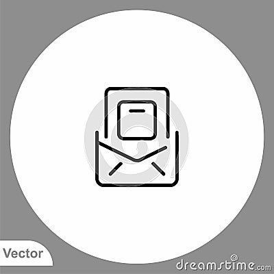 Mail vector icon sign symbol Vector Illustration