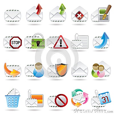 Mail Vector and Letter Icons Vector Illustration