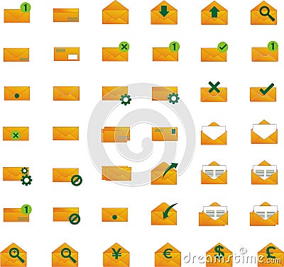 Mail Vector and Letter Icons Vector Illustration