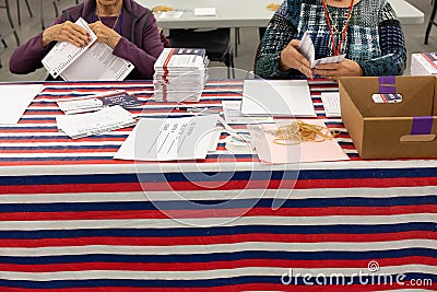 Mail_In Voting ballot counting Editorial Stock Photo