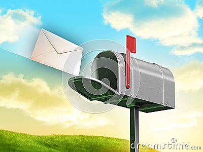 Mailbox Cartoon Illustration