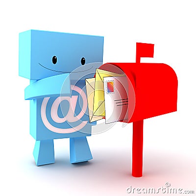 Mailbox 3D character Stock Photo