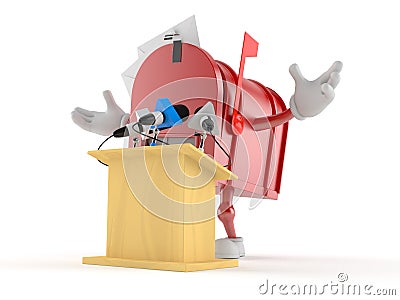 Mailbox character gives a presentation Cartoon Illustration