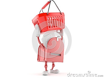 Mailbox character holding shopping basket Stock Photo