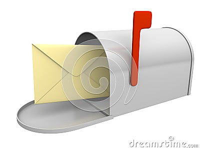 Mailbox with envelope Stock Photo