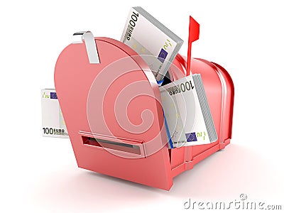 Mailbox with euro currency Stock Photo