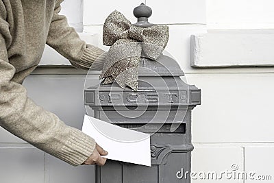 Mailbox house old-fashioned address delivery post office hand letter Stock Photo