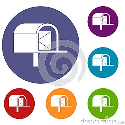 Mailbox icons set Vector Illustration