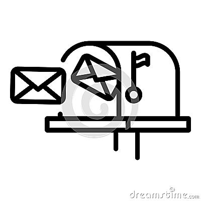 Mailbox letters icon, outline style Vector Illustration