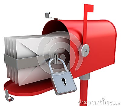 Mailbox with mail Stock Photo