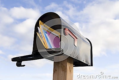 Mailbox and mail Stock Photo