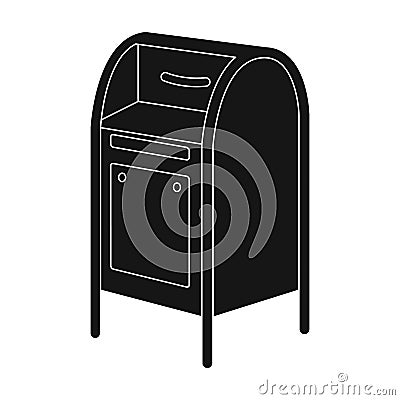 Mailbox.Mail and postman single icon in black style vector symbol stock illustration web. Vector Illustration