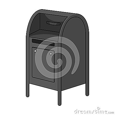 Mailbox.Mail and postman single icon in monochrome style vector symbol stock illustration web. Vector Illustration