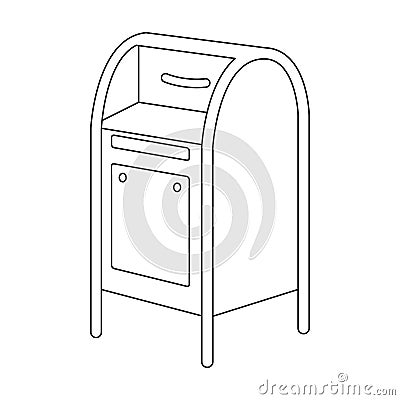 Mailbox. Mail and postman single icon in outline style vector symbol stock illustration web. Vector Illustration