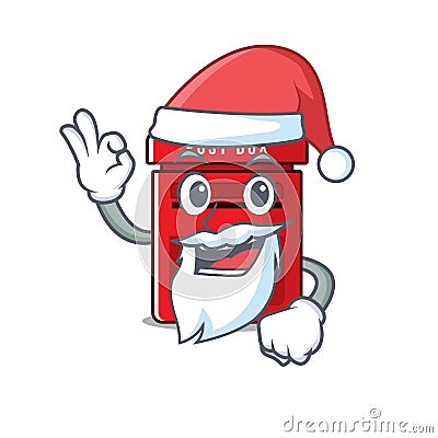 Mailbox with a the mascot cartoon santa claus Vector Illustration