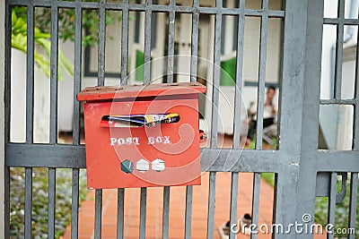 mailbox postbox letter on wall Editorial Stock Photo