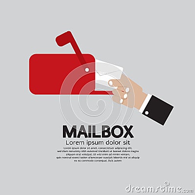 Mailbox Side View Vector Illustration