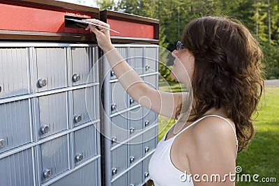 Mailing a letter Stock Photo