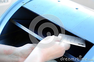 Mailing a Letter in a Dropbox Stock Photo
