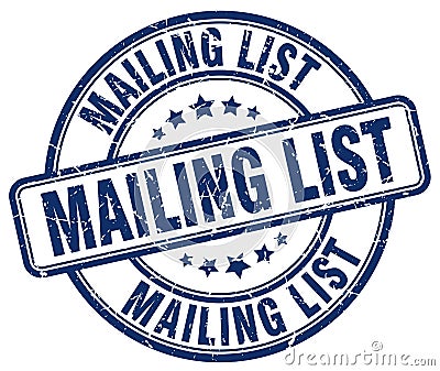 Mailing list stamp Vector Illustration