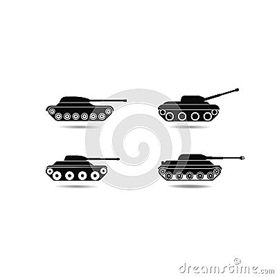 main battle tanks icon logo vector icon illustration Vector Illustration