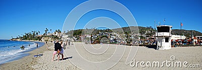 Main Beach of Laguna Beach, California. Editorial Stock Photo