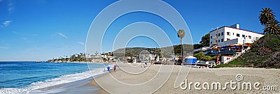 Main Beach of Laguna Beach, California. Editorial Stock Photo